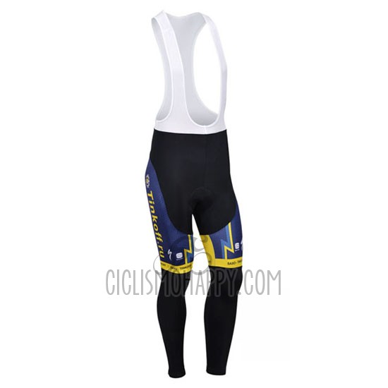 Tinkoff Saxo Bank Cycling Jersey Bib Tight 2013 Long Sleeve Blue and Yellow